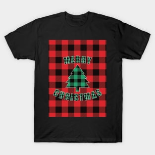 Merry Christmas Buffalo Plaids Christmas Tree T-Shirt